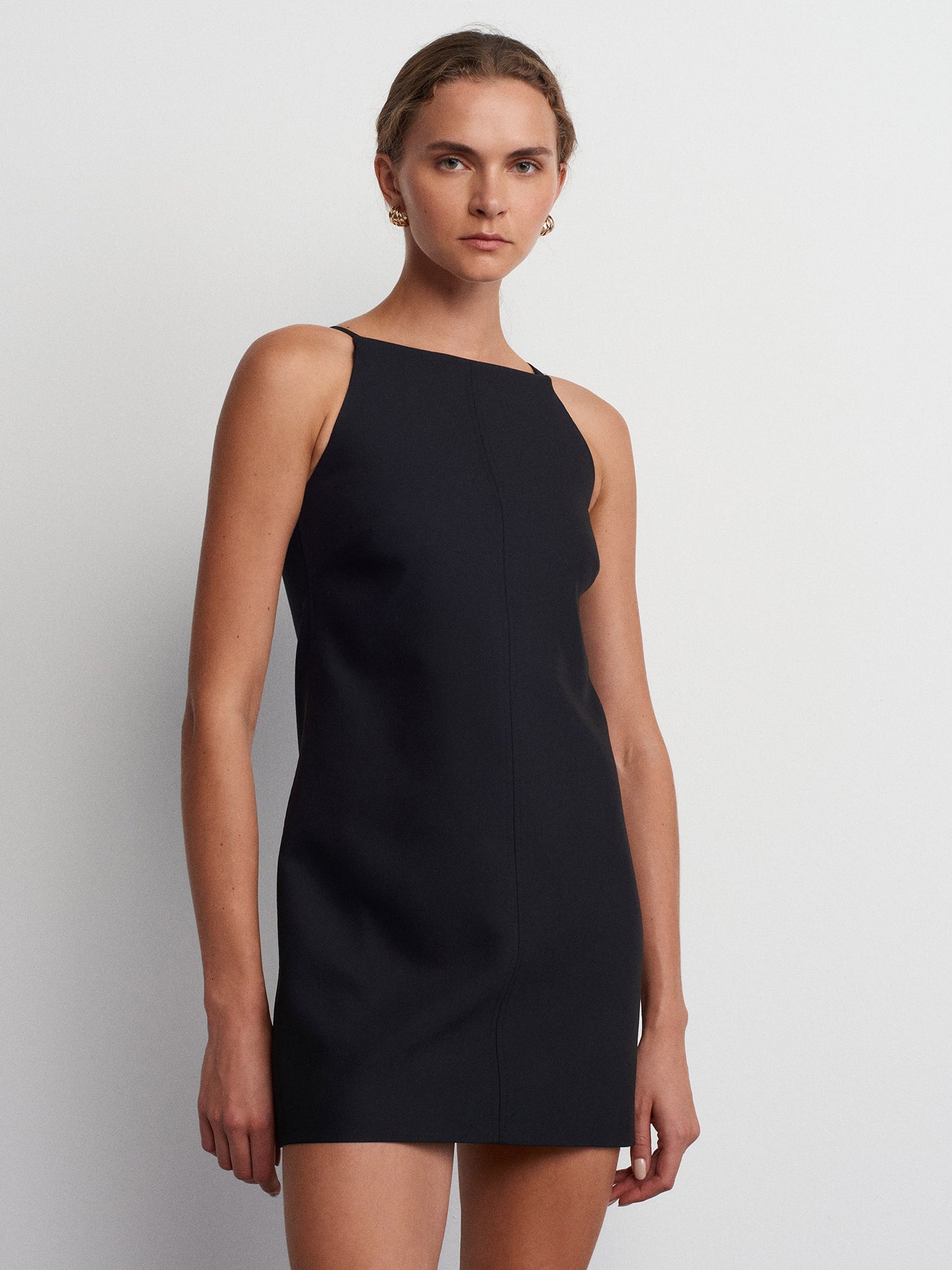 Short Strap Dress-Black