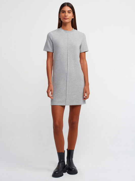 Soft Mini Dress-Gray Melange